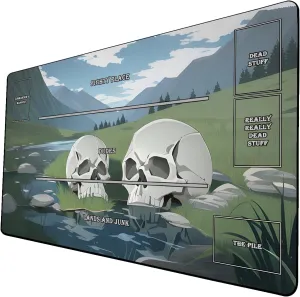 AI Painting TCG Playmat - MTG Trading Card Game Mat with Zones, 24x14 Inches Premium MTG Playmat - The Perfect Companion for Intense Card Battles - Fantasy Dark Vampire Lotus-079