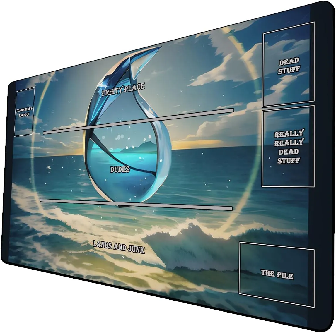 AI Painting TCG Playmat - MTG Trading Card Game Mat with Zones, 24x14 Inches Premium MTG Playmat - The Perfect Companion for Intense Card Battles - Fantasy Dark Vampire Lotus-081