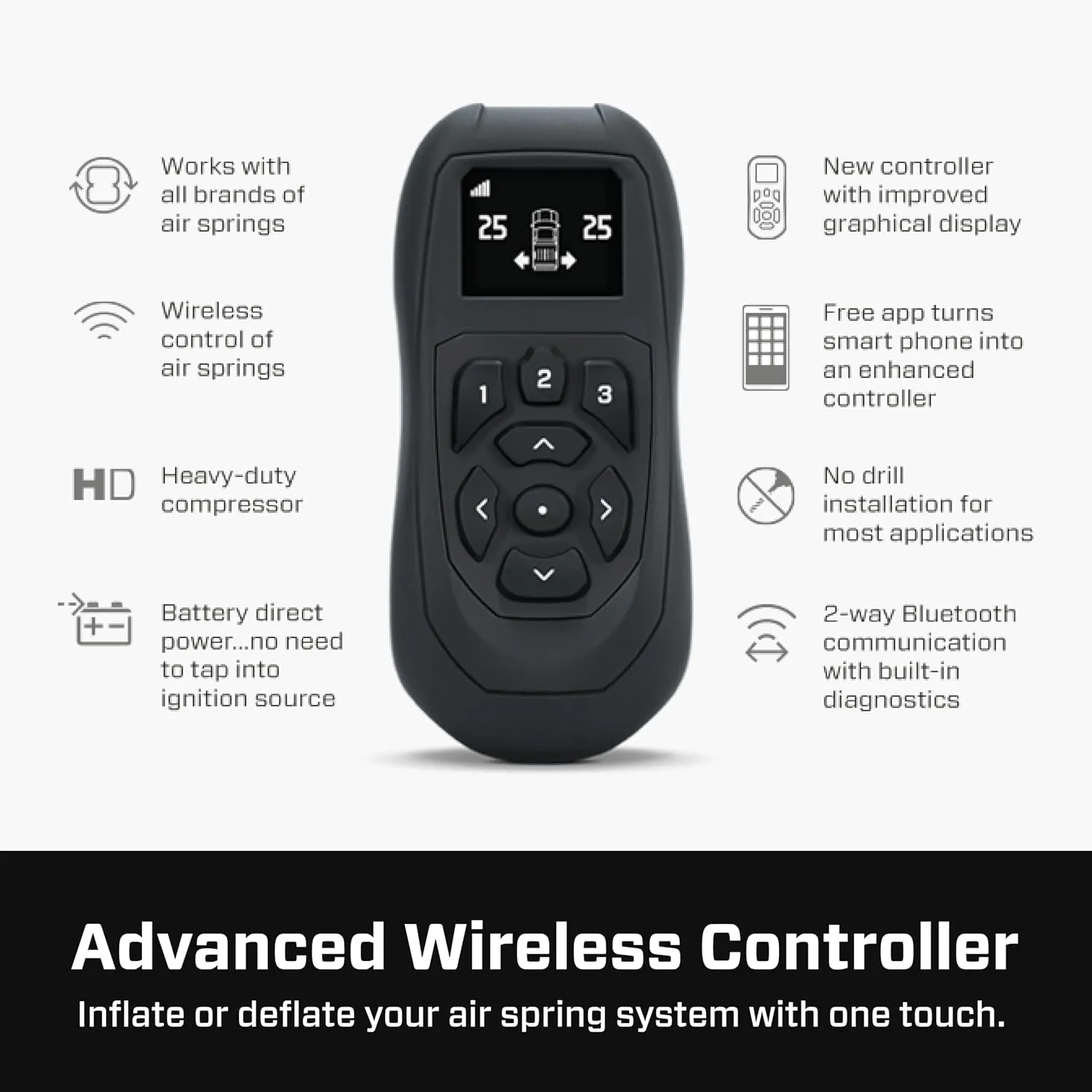 Air Lift WirelessAir   EZ Mount, 2nd Generation On-Board Air Compressor with Mobile App - 74000EZ