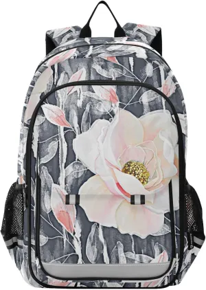 ALAZA Flowers and Leaves Casual Backpack Travel Daypack Bookbag