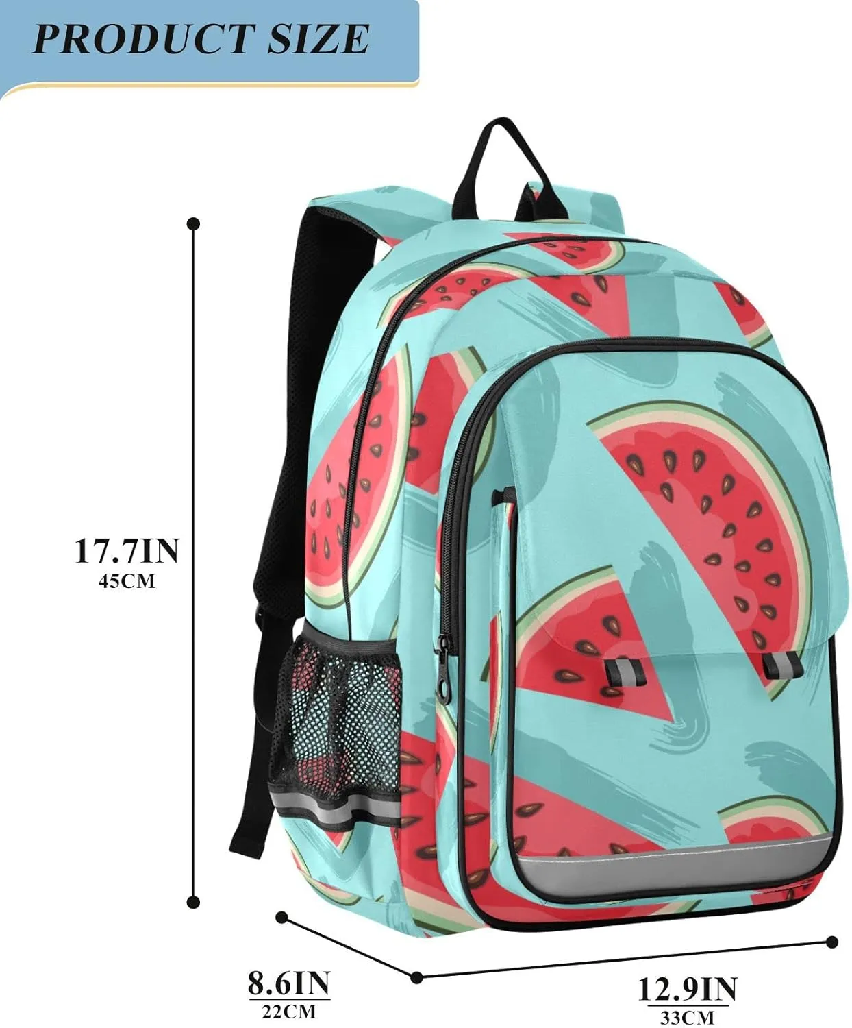 ALAZA Watermelon on Blue Casual Backpack Travel Daypack Bookbag