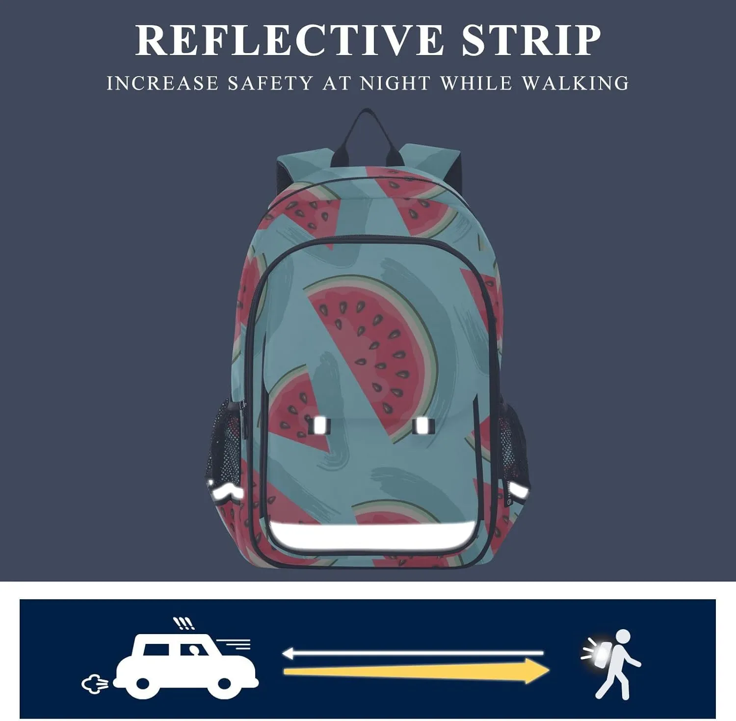 ALAZA Watermelon on Blue Casual Backpack Travel Daypack Bookbag