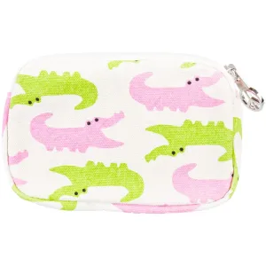 Alligator Pink & Green Chomping Wristlet