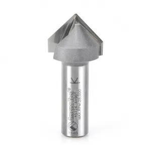 Amana Tool 45724 Carbide Tipped V-Groove 90 Deg x 1 Inch Dia x 1/2 x 1/2 Shank