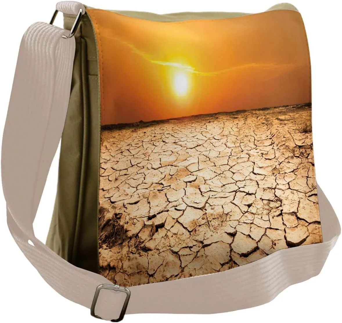 Ambesonne Desert Messenger Bag, Drought Arid Country, Unisex Cross-body