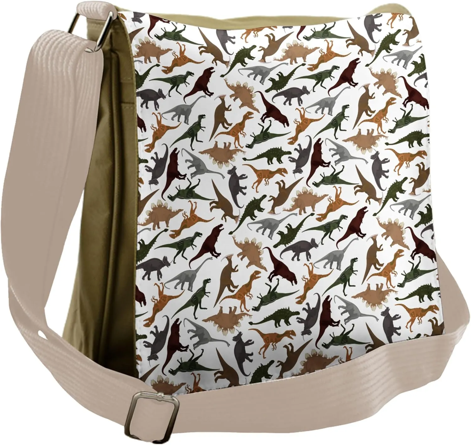 Ambesonne Jurassic Messenger Bag, Wild Enormous Museum, Unisex Cross-body