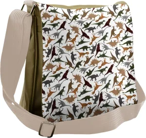 Ambesonne Jurassic Messenger Bag, Wild Enormous Museum, Unisex Cross-body