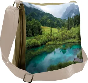 Ambesonne Landscape Messenger Bag, Zelenci Pond Slovenia, Unisex Cross-body