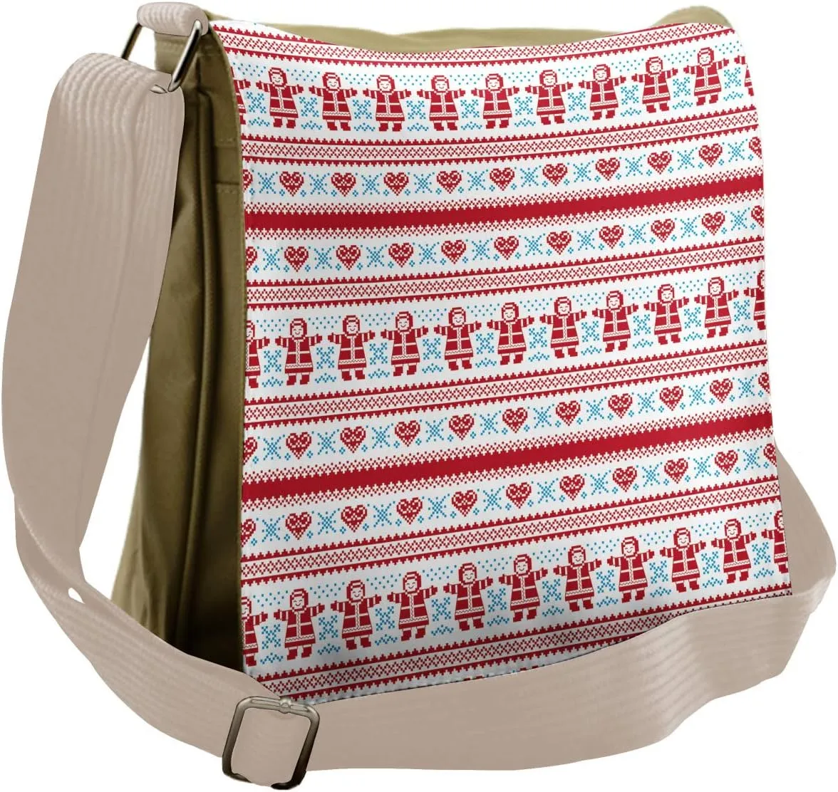 Ambesonne Nordic Messenger Bag, Xmas Inspired Ornament, Unisex Cross-body