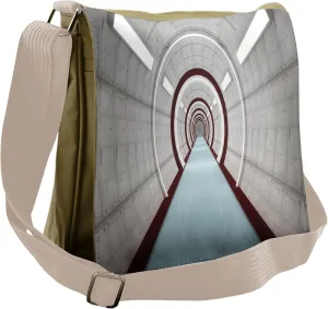 Ambesonne Science Messenger Bag, Futuristic Corridor, Unisex Cross-body