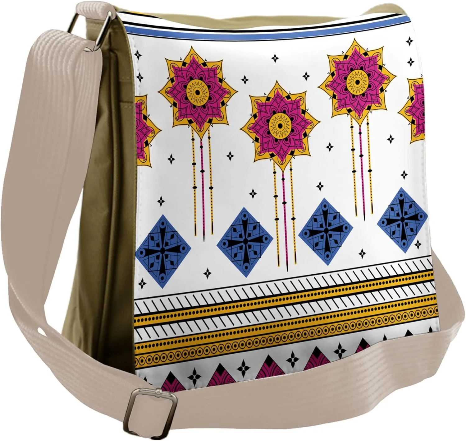 Ambesonne Tribal Messenger Bag, Mayan Folkloric Cultural, Unisex Cross-body