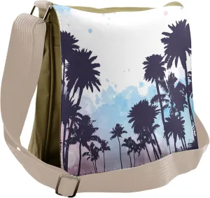 Ambesonne Tropic Messenger Bag, Palm Trees South Forest, Unisex Cross-body