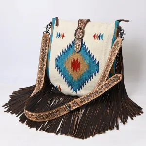 American Darling ADBG551DAR1 Messenger Saddle Blanket Genuine Leather Women Bag Western Handbag Purse