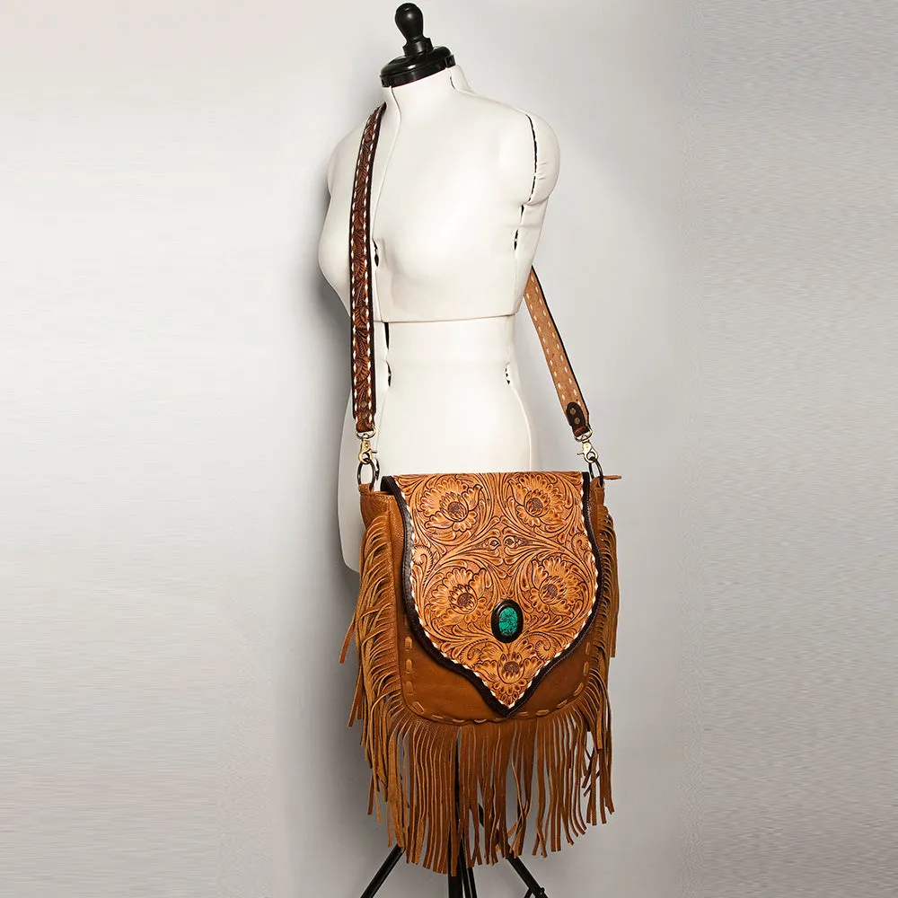 American Darling ADBGA238A Messenger Hand Tooled Genuine Leather women bag western handbag purse