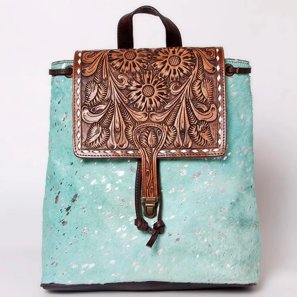 American Darling Hand Tooled Hair On Genuine Leather Women Bag Western Handbag Purse
