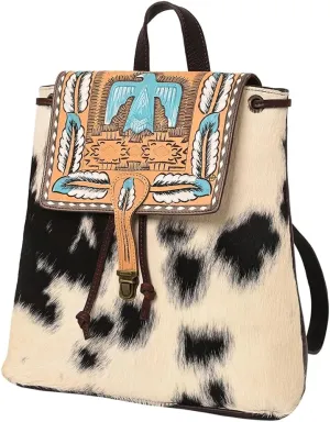 American Darling Hand Tooled Hair On Genuine Leather Women Bag Western Handbag Purse