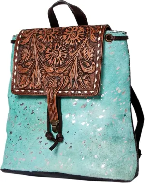 American Darling Hand Tooled Hair On Genuine Leather Women Bag Western Handbag Purse