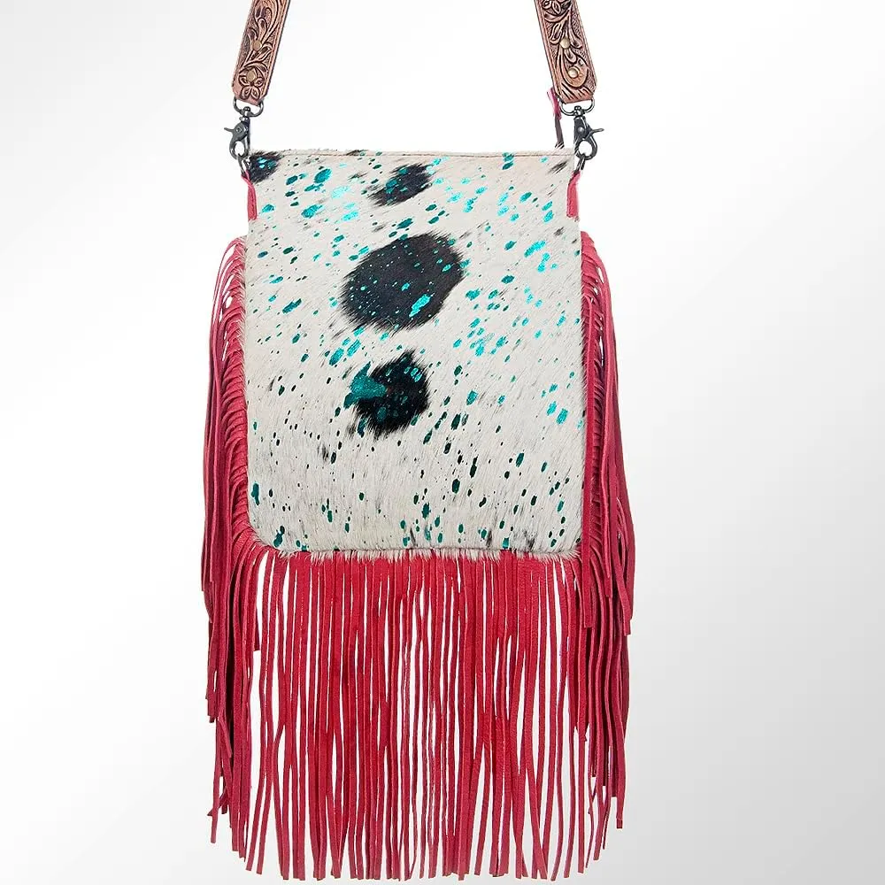 American Darling Messenger Hair On Genuine Leather Women Bag Western Handbag Purse