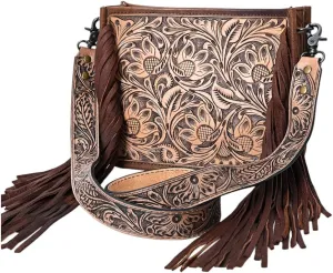 American Darling Messenger Hand Tooled Genuine Leather Women Bag Western Handbag Purse