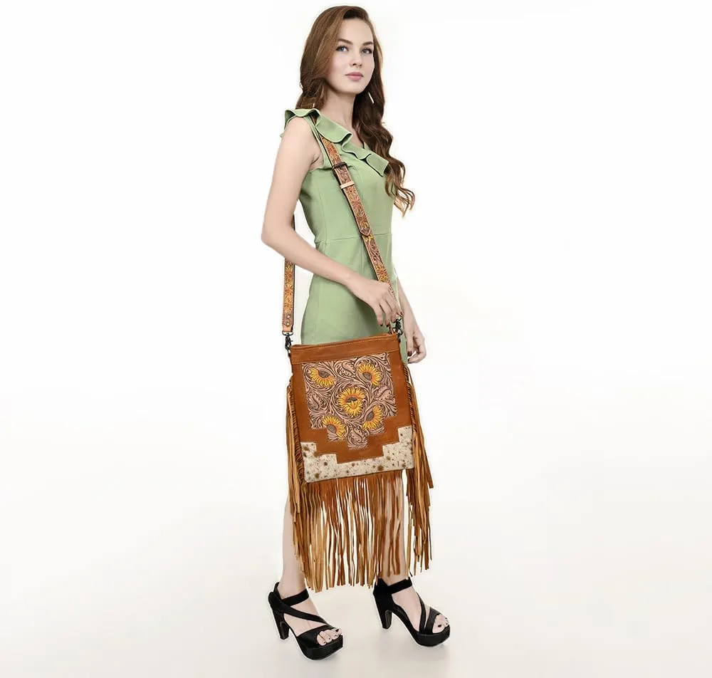American Darling Tooled Painted Crossbody