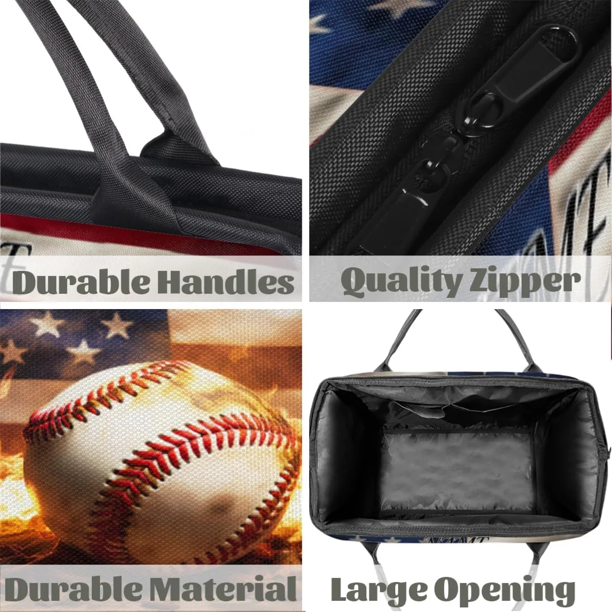 American Flag Baseball Fire Print Travel Sports Bag for Women Essentials Customized Name Carry On Duffel Gym Bag Personalized Accessories Large Tote Weekender Bag Ladies Beach Waterproof Bag