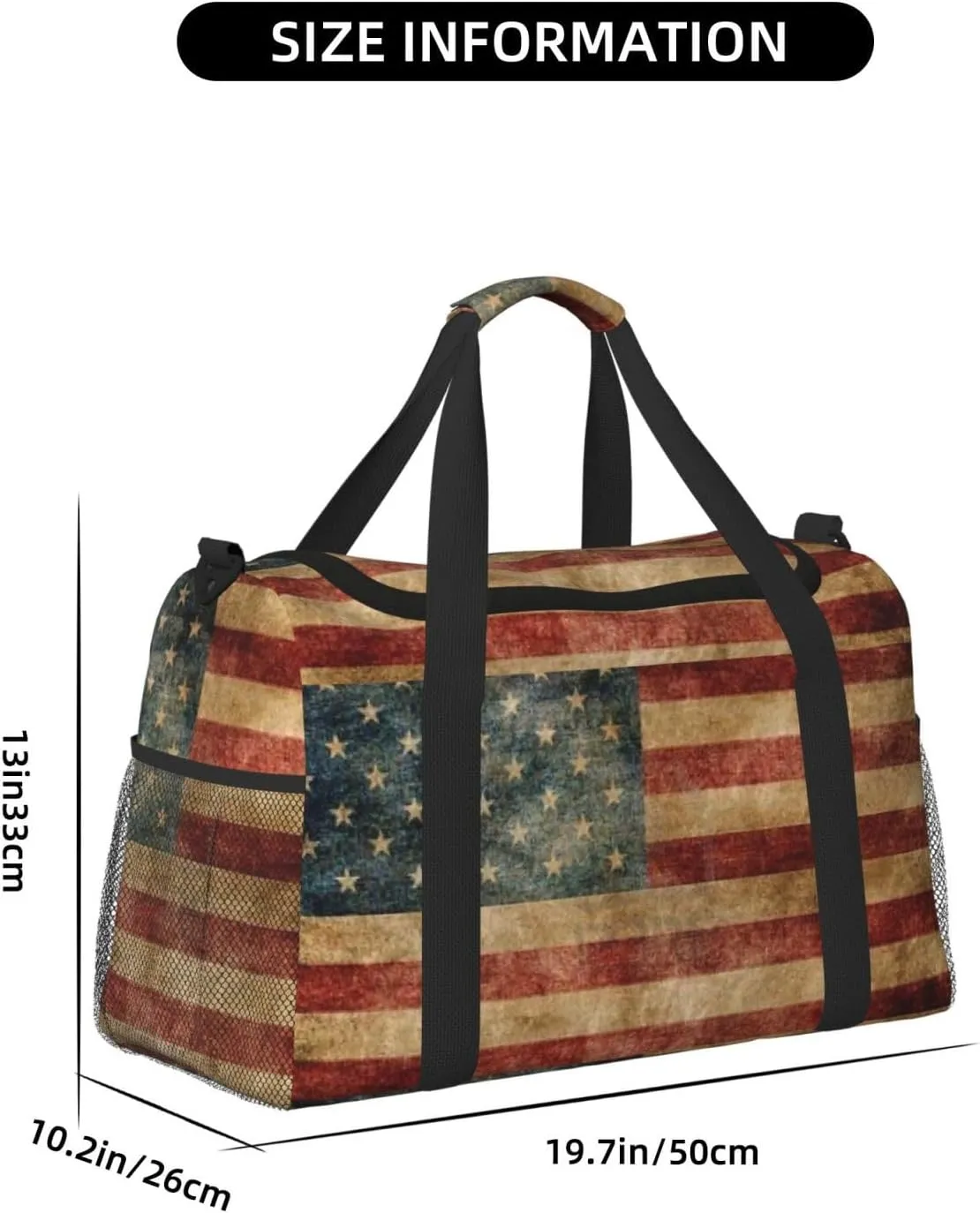 American Flag Travel Duffel Bag Large Foldable Waterproof Overnight Bag For Beach Swim Bags Pool Sports Gym