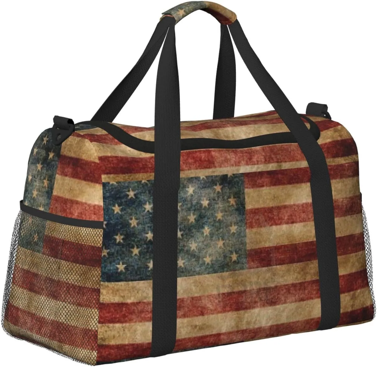American Flag Travel Duffel Bag Large Foldable Waterproof Overnight Bag For Beach Swim Bags Pool Sports Gym