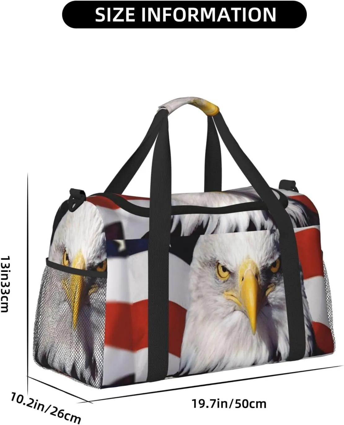 American Flag Travel Duffel Bag Large Foldable Waterproof Overnight Bag For Beach Swim Bags Pool Sports Gym