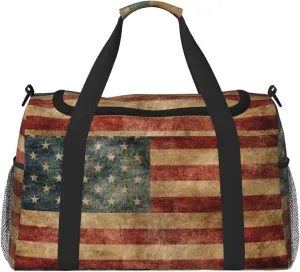 American Flag Travel Duffel Bag Large Foldable Waterproof Overnight Bag For Beach Swim Bags Pool Sports Gym