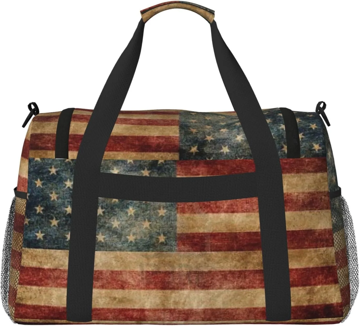 American Flag Travel Duffel Bag Large Foldable Waterproof Overnight Bag For Beach Swim Bags Pool Sports Gym