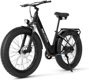 ANCHEER 26" Electric Bike for Adults, 1000W Peak Electric Bike 28MPH 60 Miles Range, 48V 15Ah Built-in Battery - 3A Fast Charging, Fat Tire Electric Bike Off-Road for Women/Men, UL-Certified 7 Speed