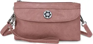 Angel Kiss Crossbody Bags Small Purses for Women Vegan Leather Cell Phone Wallet Purse with Wristlet Strap