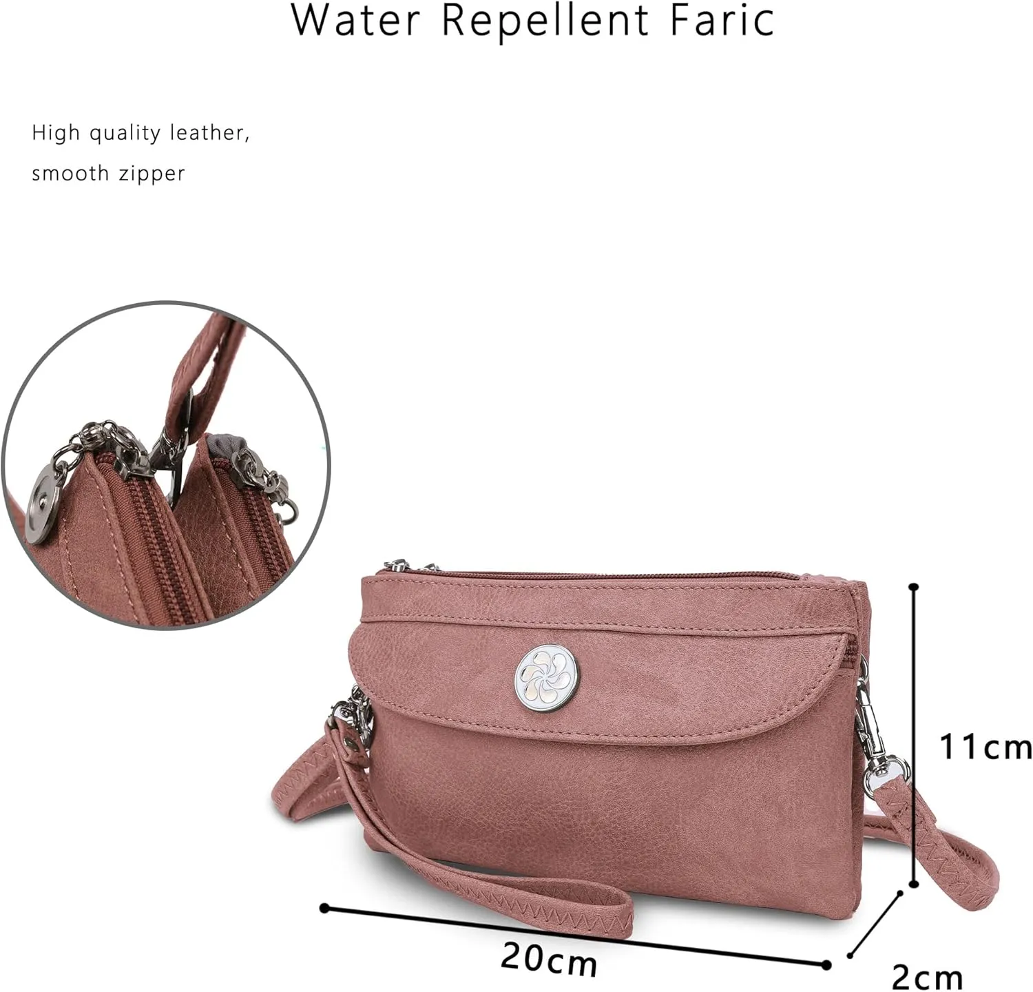 Angel Kiss Crossbody Bags Small Purses for Women Vegan Leather Cell Phone Wallet Purse with Wristlet Strap