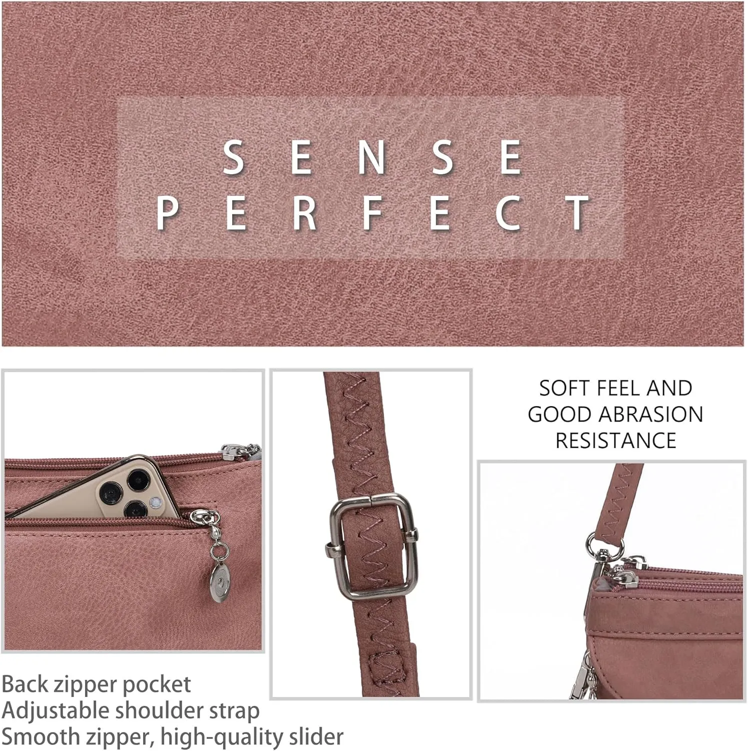 Angel Kiss Crossbody Bags Small Purses for Women Vegan Leather Cell Phone Wallet Purse with Wristlet Strap