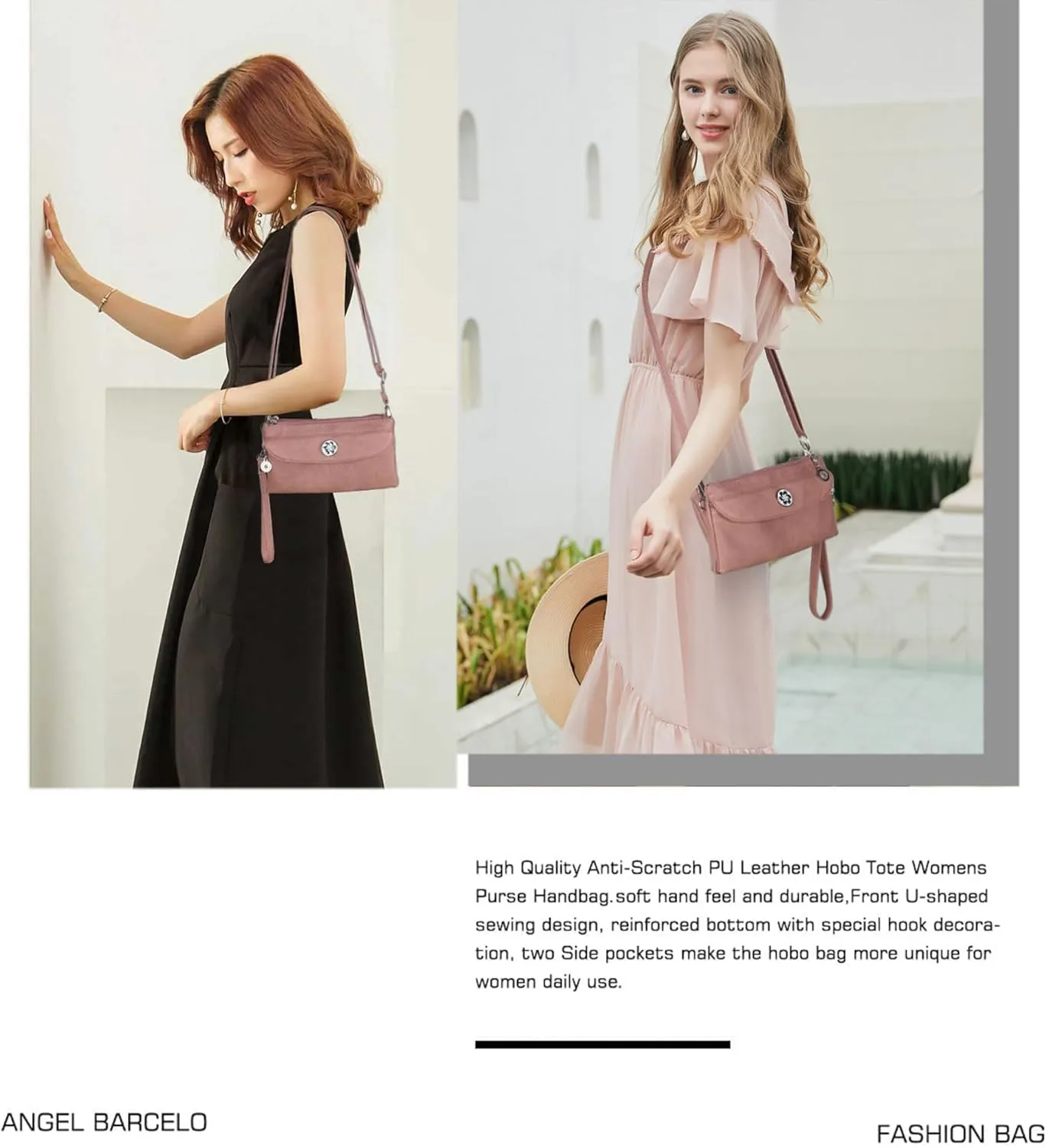 Angel Kiss Crossbody Bags Small Purses for Women Vegan Leather Cell Phone Wallet Purse with Wristlet Strap