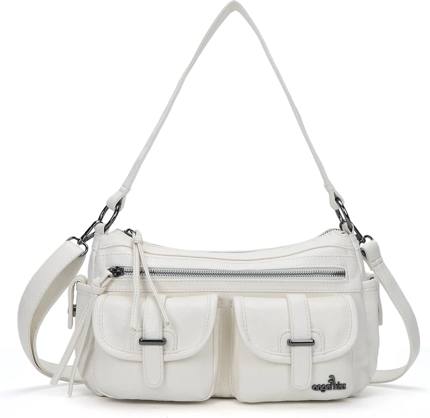 Angel Kiss Hobo Purses for Women Crossbody Shoulder Bag Ladies Multi Pocket Handbags with Adjustable Shoulder Strap