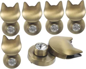 Angoily 6pcs Cat Shaped Bag Locks Durable Replacement Locks for Handbags Lightweight Decorative Fasteners Easy Installation for Bags and Purses
