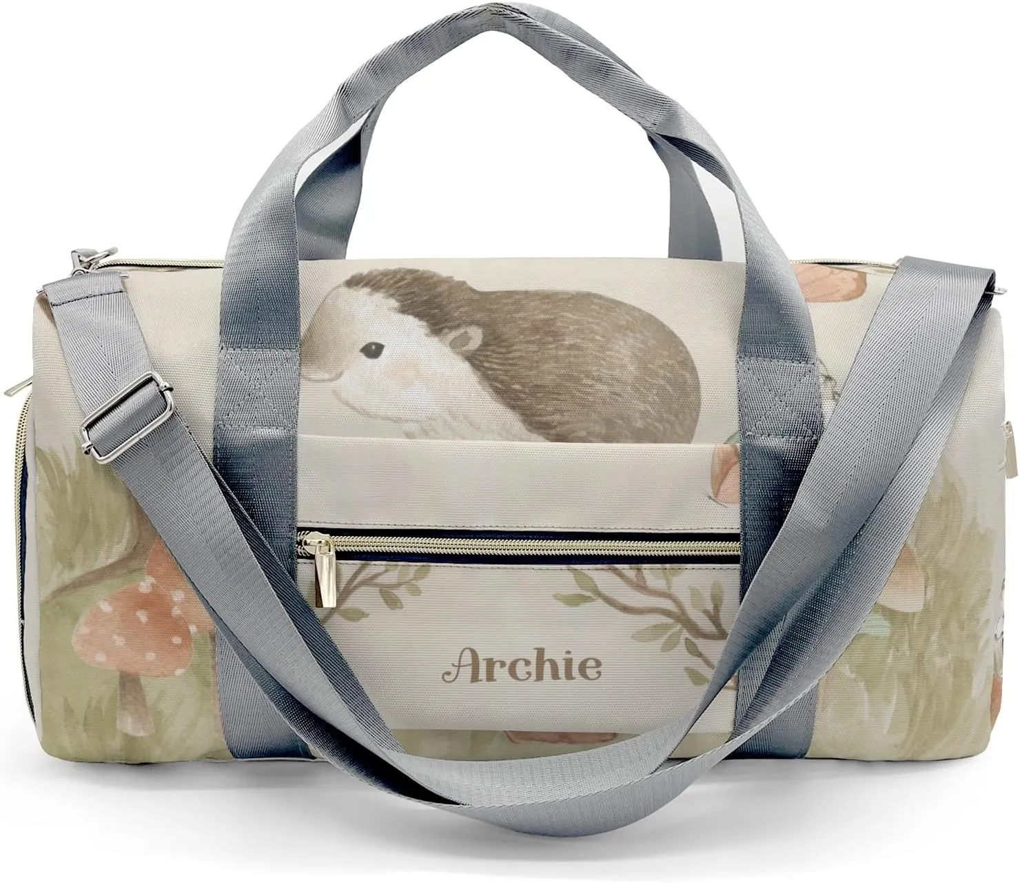 Animals Forest Hedgehog Personalized Duffel Bag Custom Multi-Function Travel Bag Gym Sports Dance Bags Overnight Carry On Weekend Bag for Women Men
