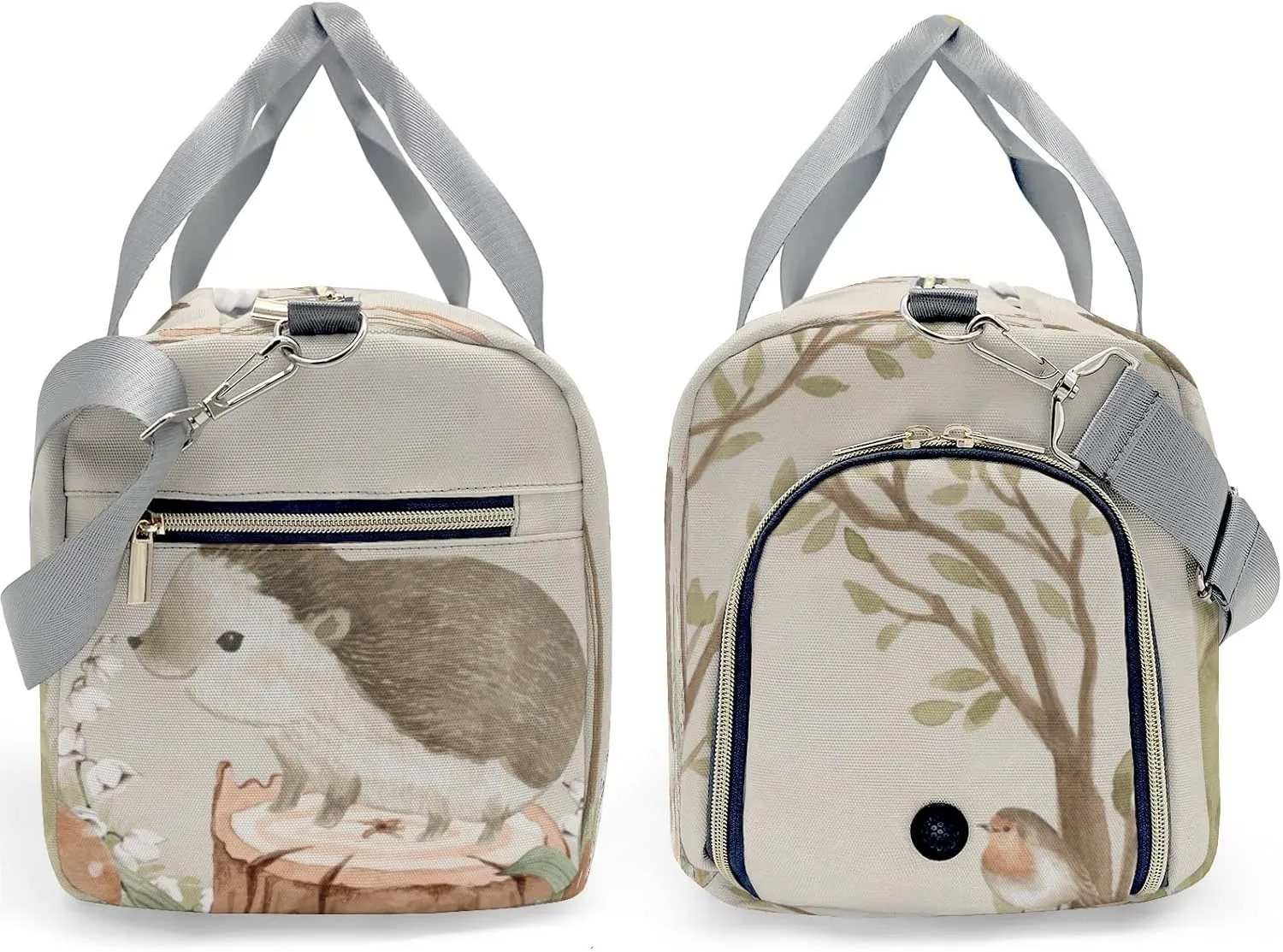 Animals Forest Hedgehog Personalized Duffel Bag Custom Multi-Function Travel Bag Gym Sports Dance Bags Overnight Carry On Weekend Bag for Women Men