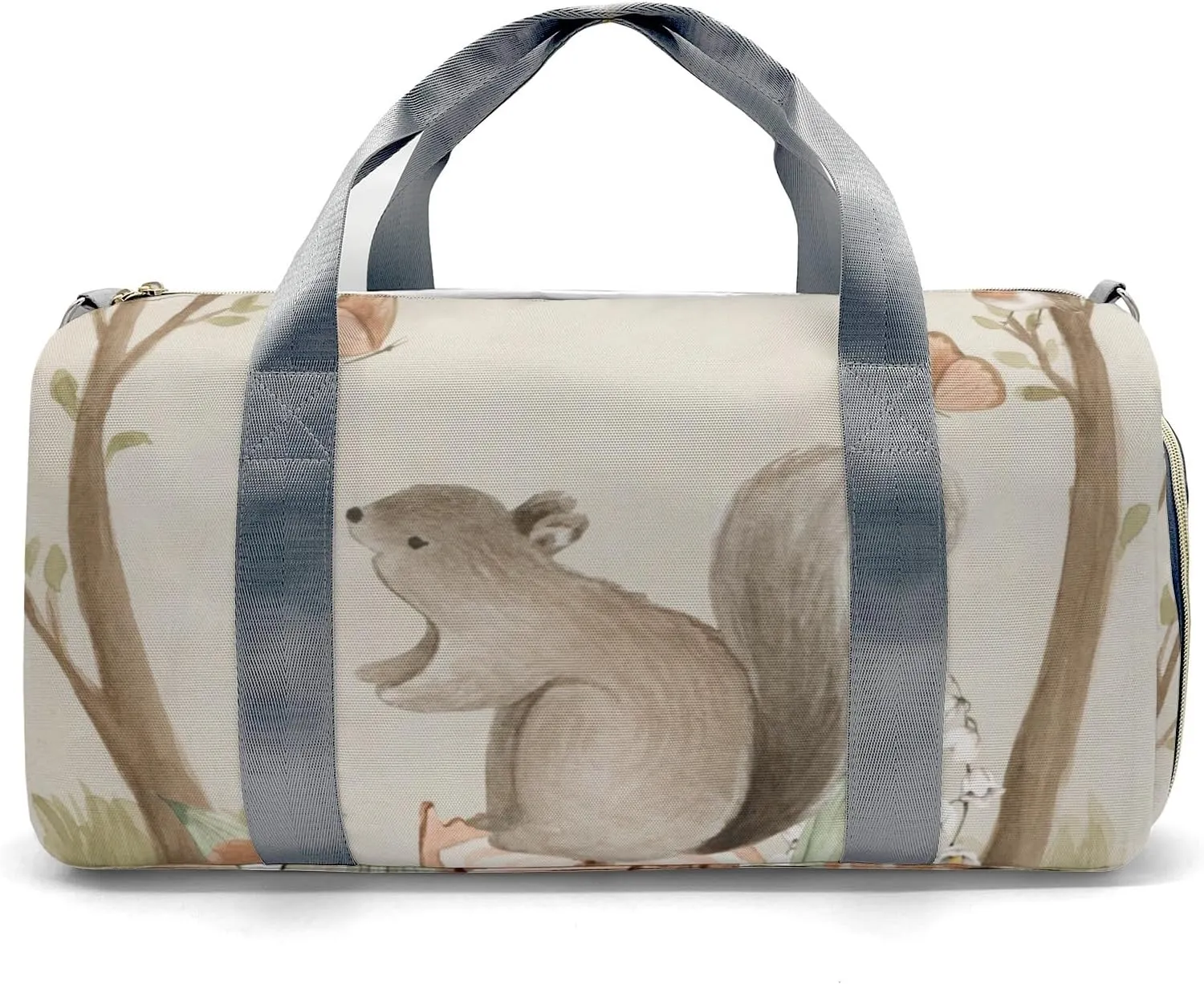 Animals Forest Squirrel Personalized Duffel Bag Custom Multi-Function Travel Bag Gym Sports Dance Bags Overnight Carry On Weekend Bag for Women Men