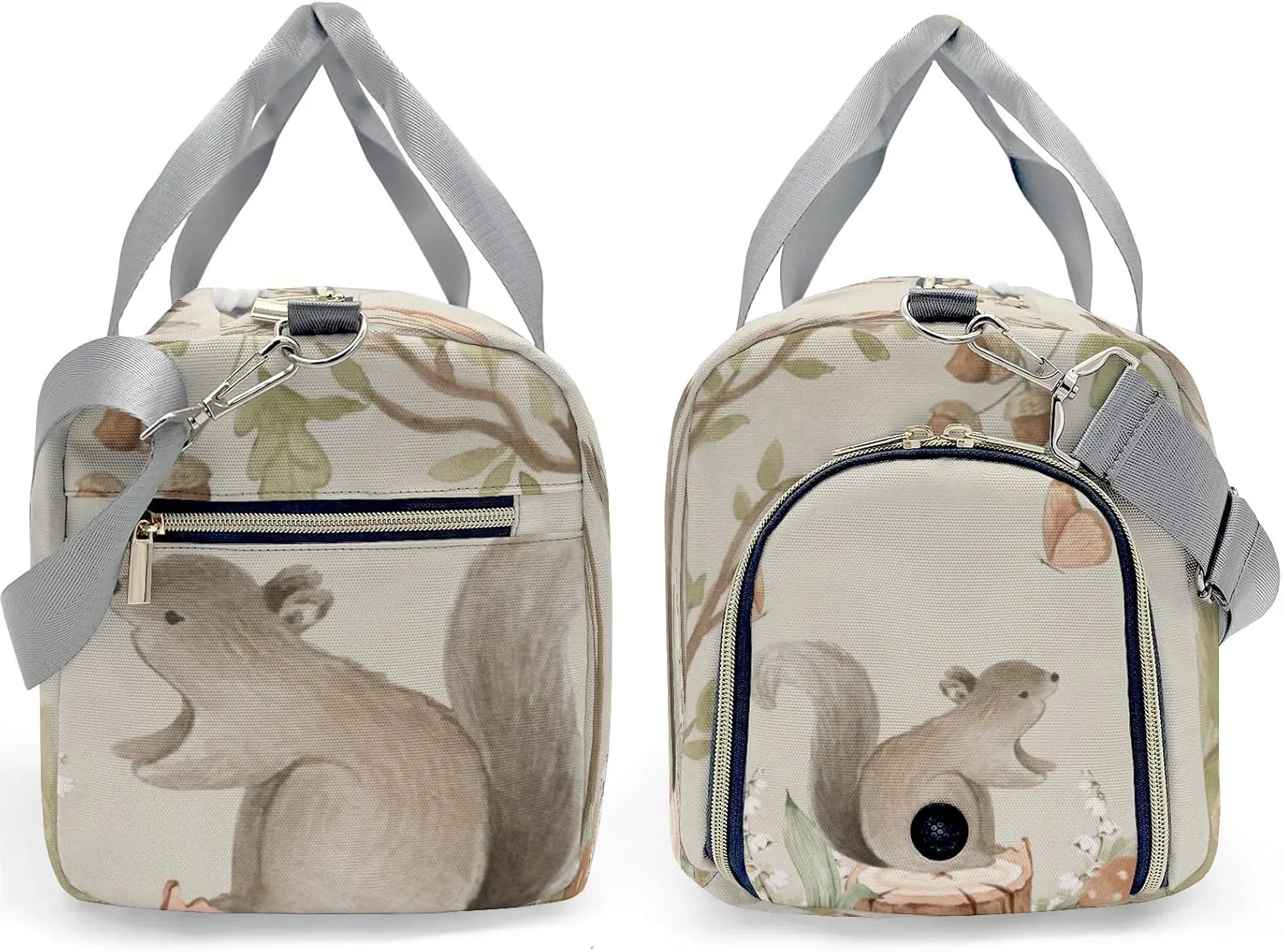 Animals Forest Squirrel Personalized Duffel Bag Custom Multi-Function Travel Bag Gym Sports Dance Bags Overnight Carry On Weekend Bag for Women Men