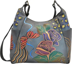Anna By Anuschka Handpainted Large Multi Pocket Hobo