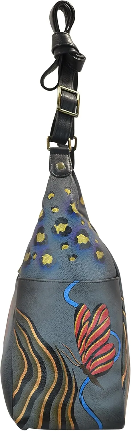 Anna By Anuschka Handpainted Large Multi Pocket Hobo