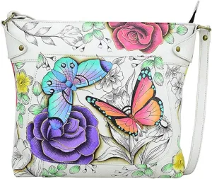 Anna by Anuschka Women's Hand Painted Genuine Leather Convertible Tote