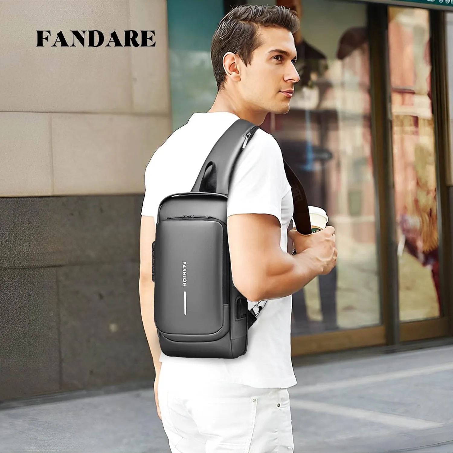 Anti-theft Chest Bag Business Shoulder Bags Satchel Bag with USB