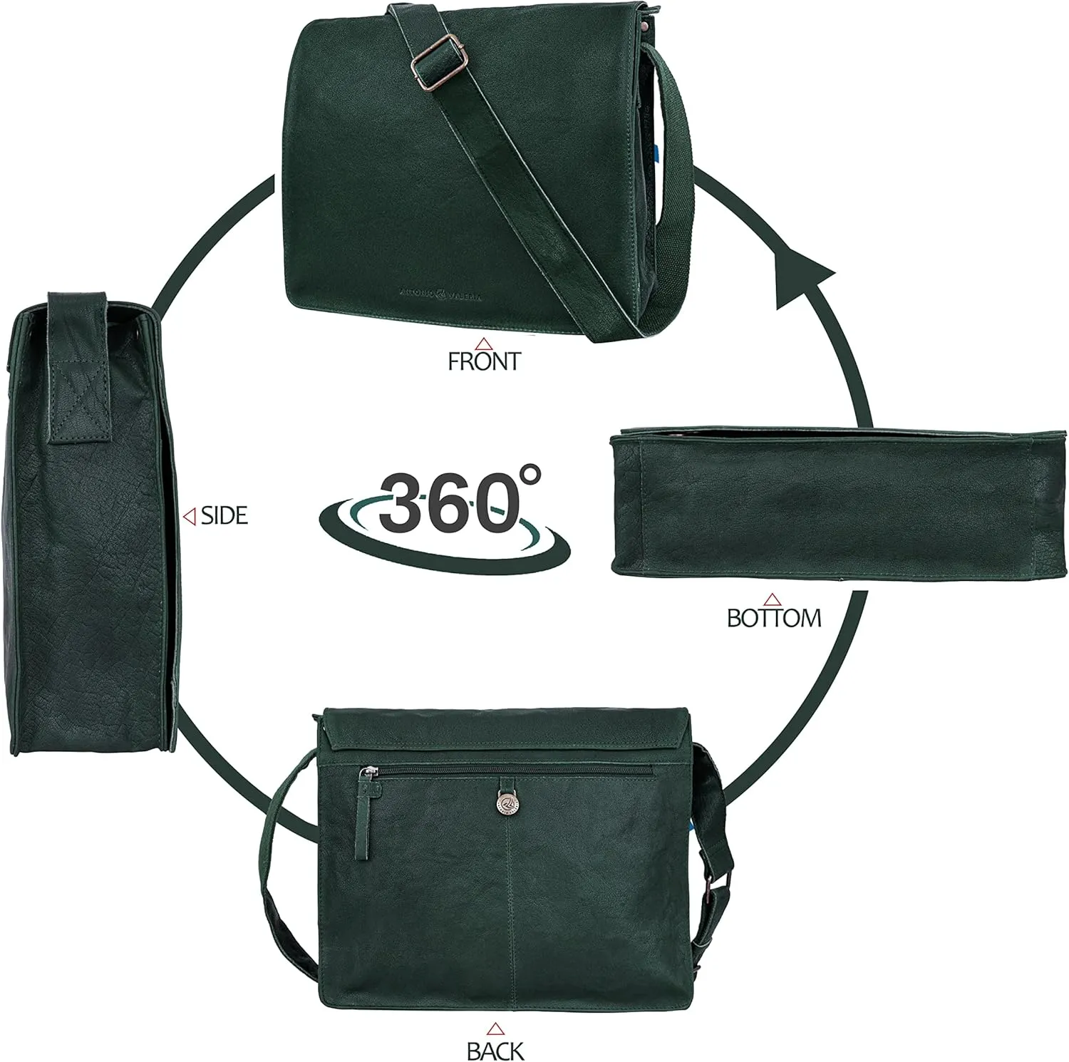 Antonio Valeria Albert Premium Leather Messenger Bag for Men