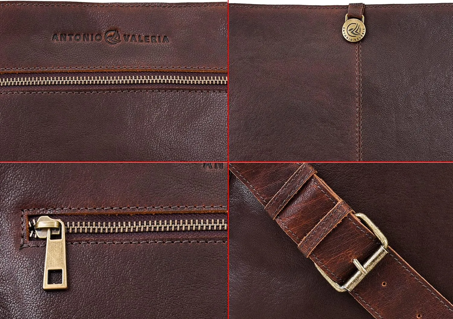 ANTONIO VALERIA Austin Premium Leather Messenger Bag for Men