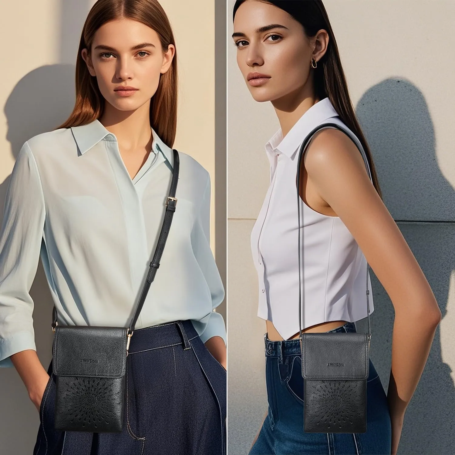 APHISON Small Crossbody Bags for Women Trendy, Leather Crossbody Phone Purses Handbags with Adjustable Strap