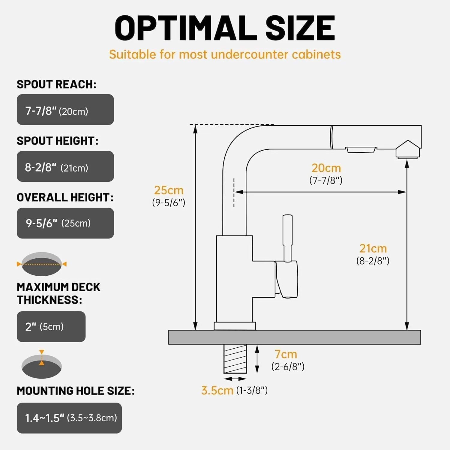 APPASO Bar Sink Faucet, Stainless Steel Kitchen Faucet with Pull Out Sprayer, Modern Single Handle Utility Faucet, Small Mini Faucets for RV Outdoor, Matte Black & 9” Height