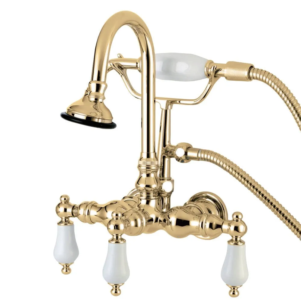 Aqua Vintage Wall Mount Clawfoot Tub Faucet With 3.4" Center Spread